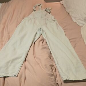 We The Free White Denim Overalls